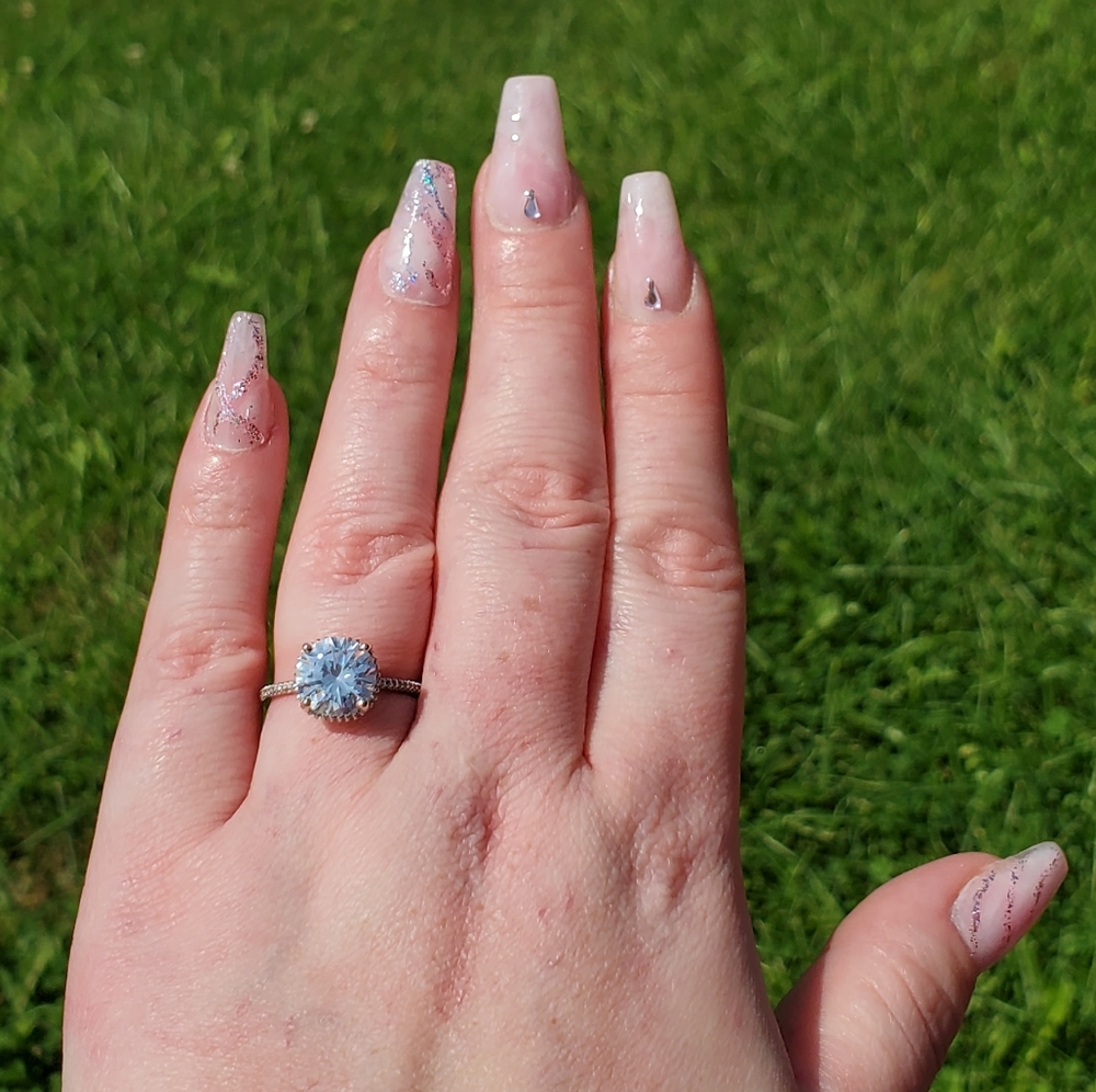 2  carat hidden halo engagement ring pave band